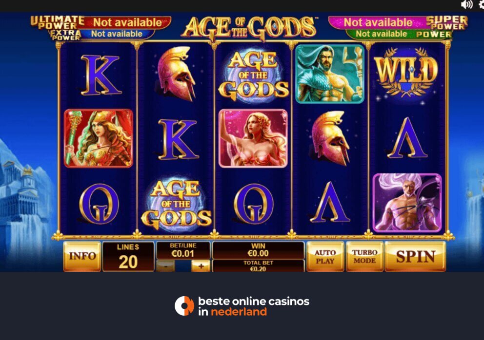 Speel Age of the Gods gokkast voor echt geld